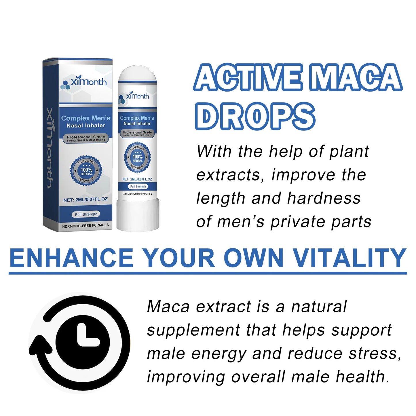 Ximonth Men's Energy Nasal Inhaler – Anti-Fatigue Vitality Boost
