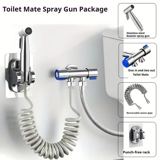High-Pressure Handheld Bidet Spray Kit – Stainless Steel Bidet Spray Kit Peaceful Pleasures Health and Wellness
