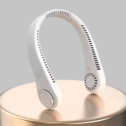 Wearable Bladeless Neck Fan Rechargeable USB 2000mAh Battery Portable Hanging Design Battery Included Household/Car/RV Use Peaceful Pleasures Health and Wellness