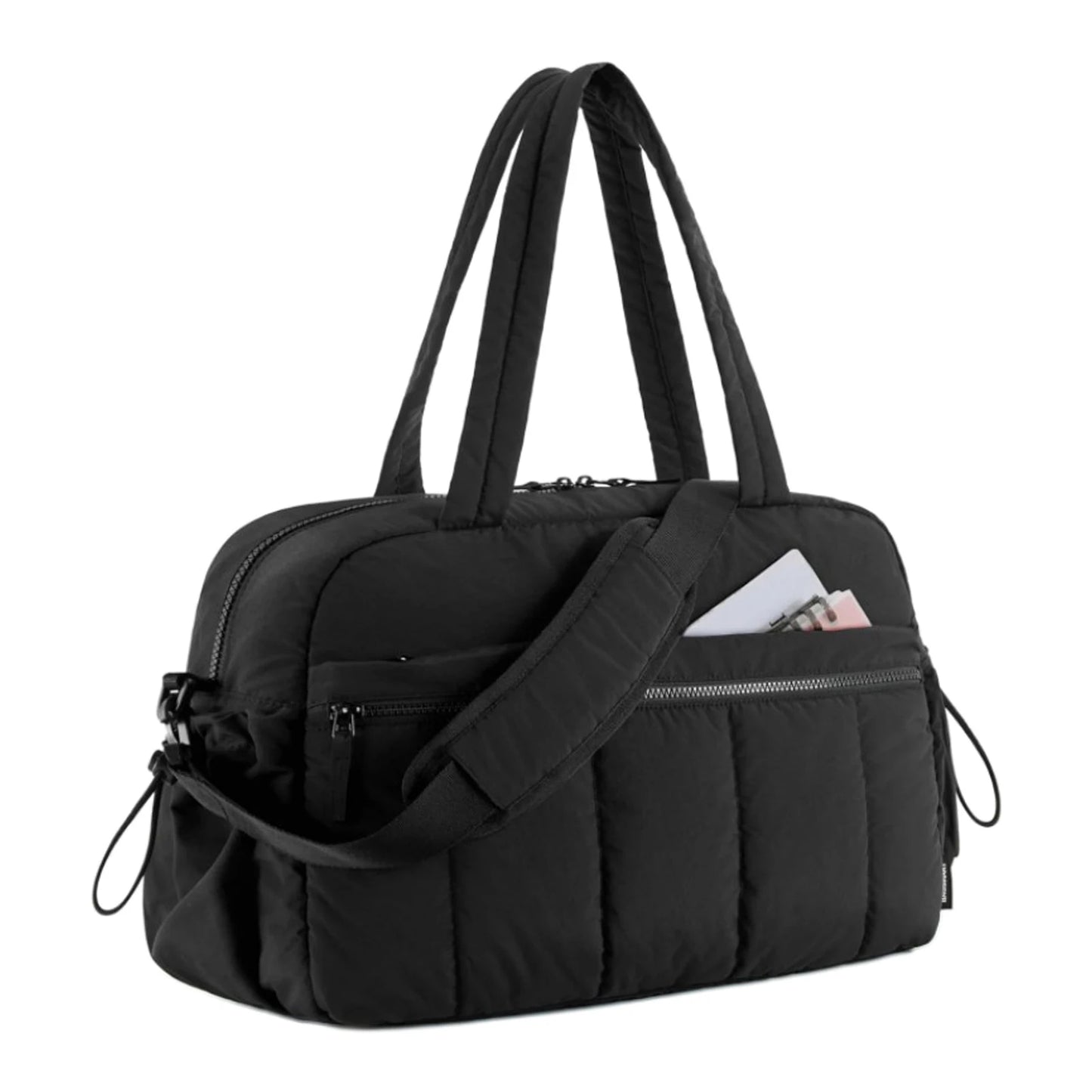 Travel Gym Bag Large Capacity with Separate Compartment Design for Short Trips Sports Outdoor Activities Peaceful Pleasures Health and Wellness Black