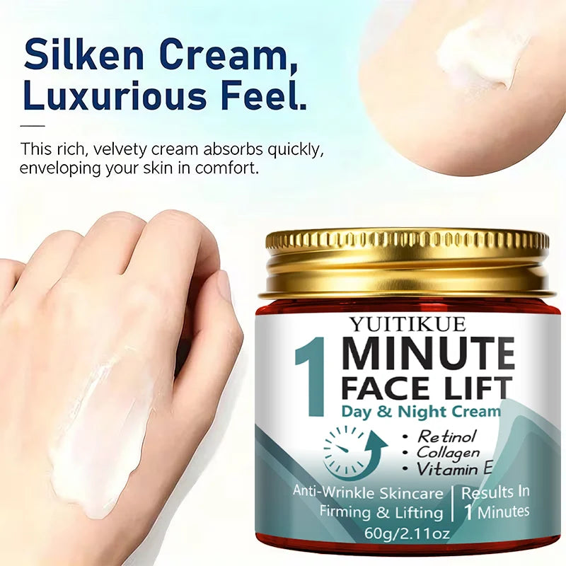 1-Minute Facial Lifting Day & Night Cream, contains retinol and collagen, firming and lifting，anti-wrinkle skincare Peaceful Pleasures Health and Wellness
