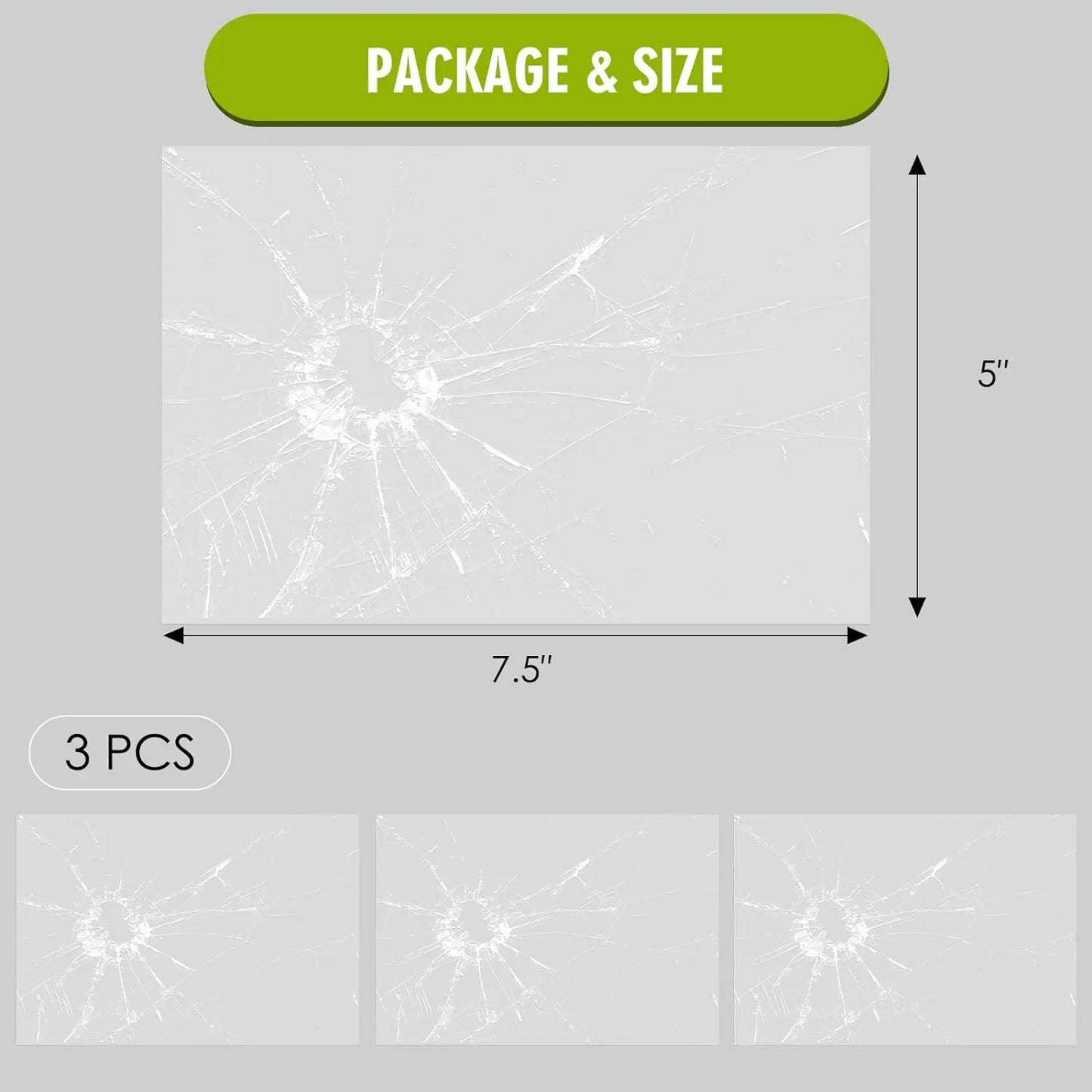 Broken Glass Car Window Decal – Waterproof Reusable Prank Sticker