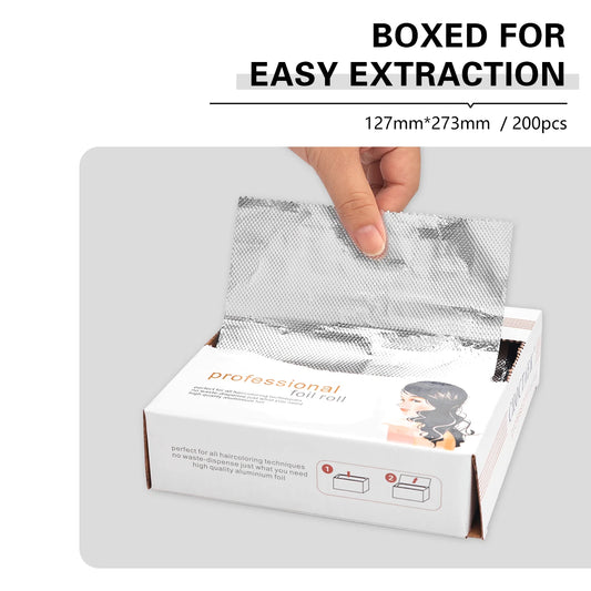 200pcs/Box Perming Aluminum Foil for Hair Professional Embossed Hair Foil Roll Hair Coloring Highlighting Foils for Bleaching Peaceful Pleasures Health and Wellness
