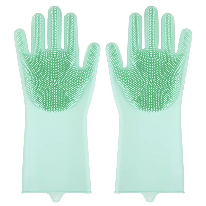 Magic Silicone Dishwashing Gloves | Kitchen Scrubber Gloves