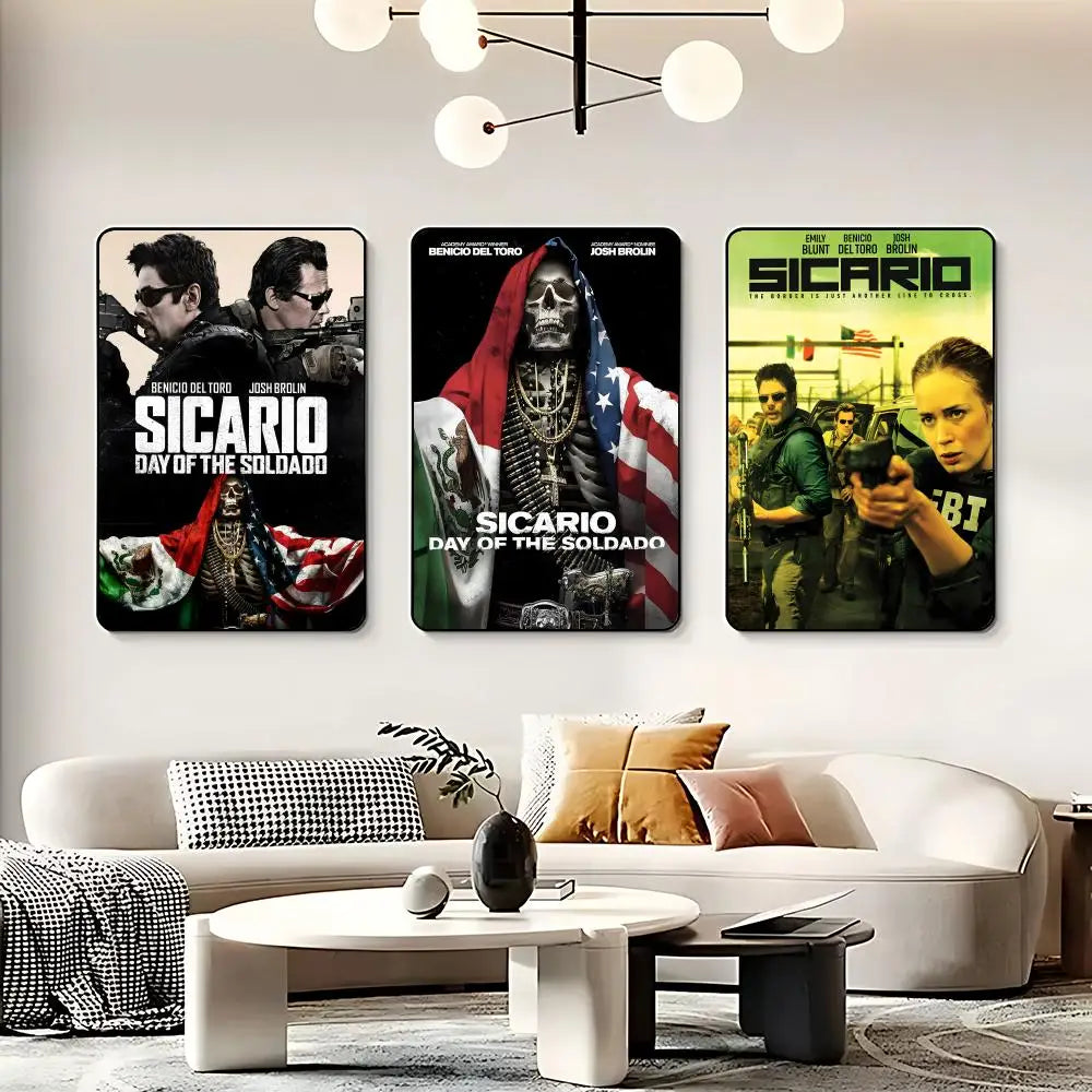 Sicario Movie Poster HD Self-Adhesive Waterproof Wall Art Movie Wall Poster Peaceful Pleasures Health and Wellness