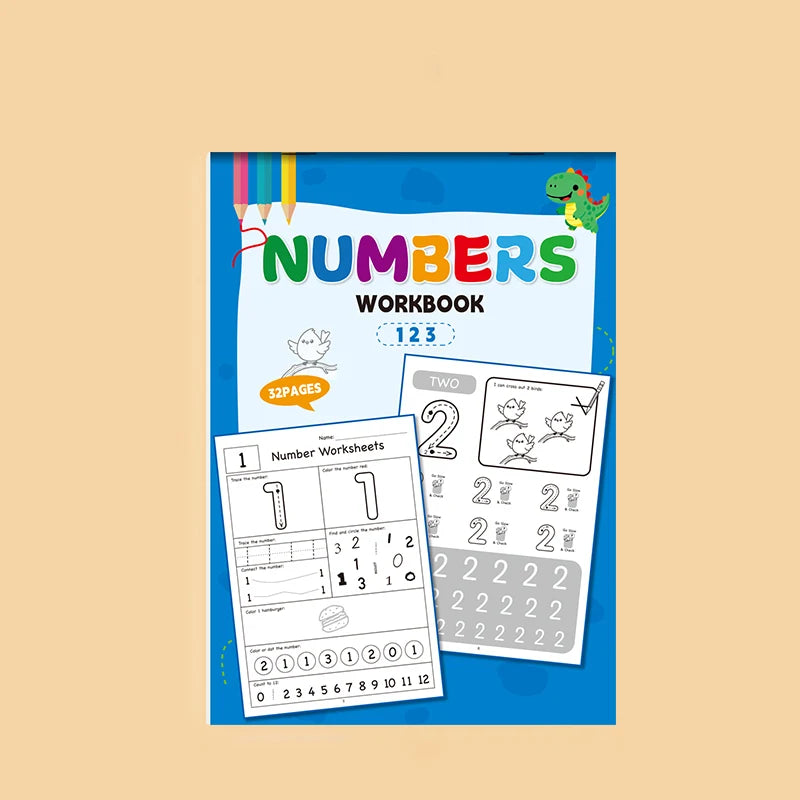 32Pages Digital Workbook Interactive Math Activity Book Preschool