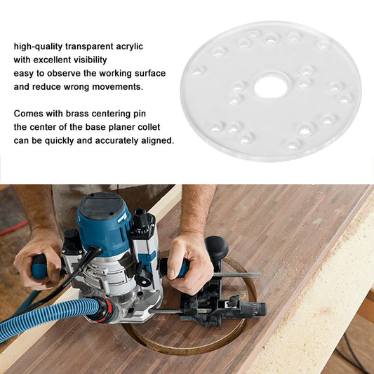 Router Base Router Base Plate Acrylic with Centering Pin Screws for Trim Routers Woodworking Auxiliary Tool Peaceful Pleasures Health and Wellness