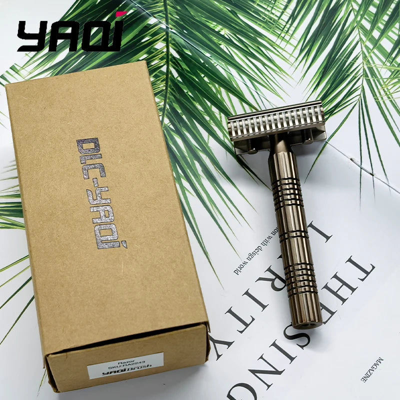 2026 Top Selling！YAQI Vintage Bohemia 316 Stainless Steel Adjustable Baseplate Men Professional Safety Razor Peaceful Pleasures Health and Wellness