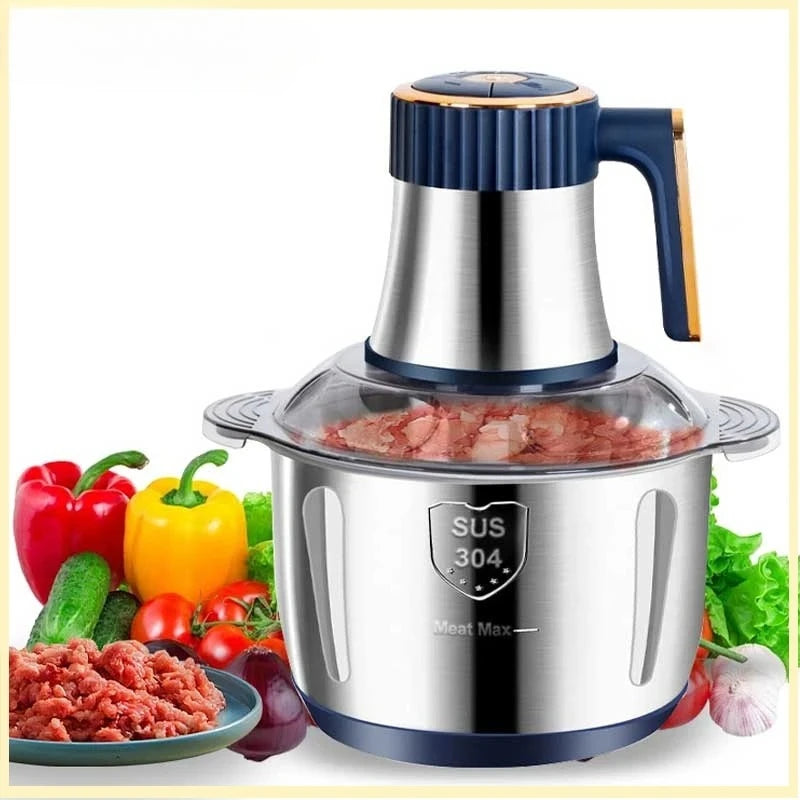 5L Electric Meat Grinders Food Crusher Stainless Steel Multifunctional Vegetable Slicer Processor Chopper Kitchen Appliances Peaceful Pleasures Health and Wellness