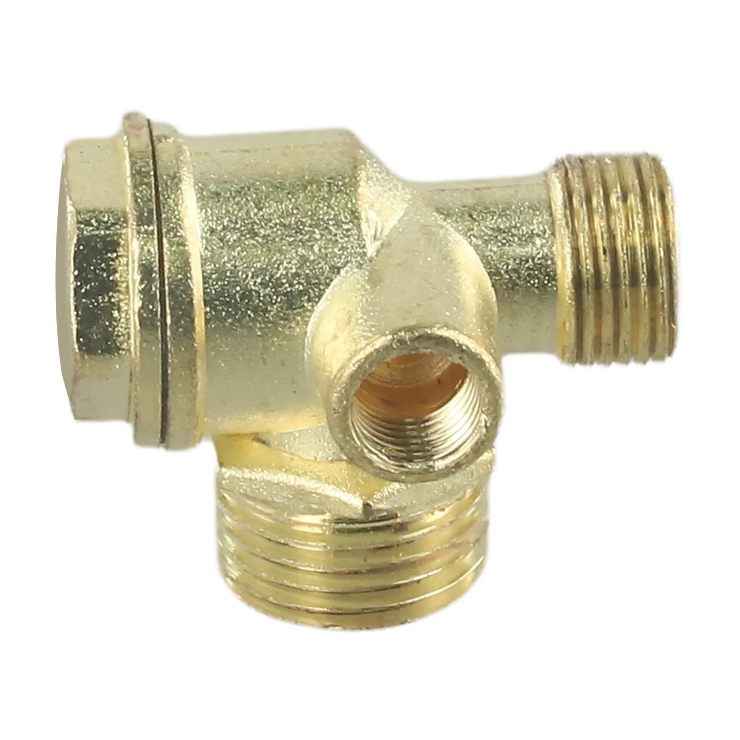 3-Port Air Compressor Check Valve Brass Central Connector Tool Male