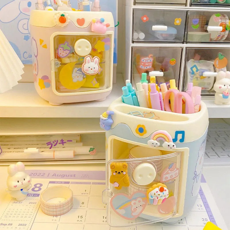 Creative Multi-grid Piggy Pen Holder Cute Girly Heart Student