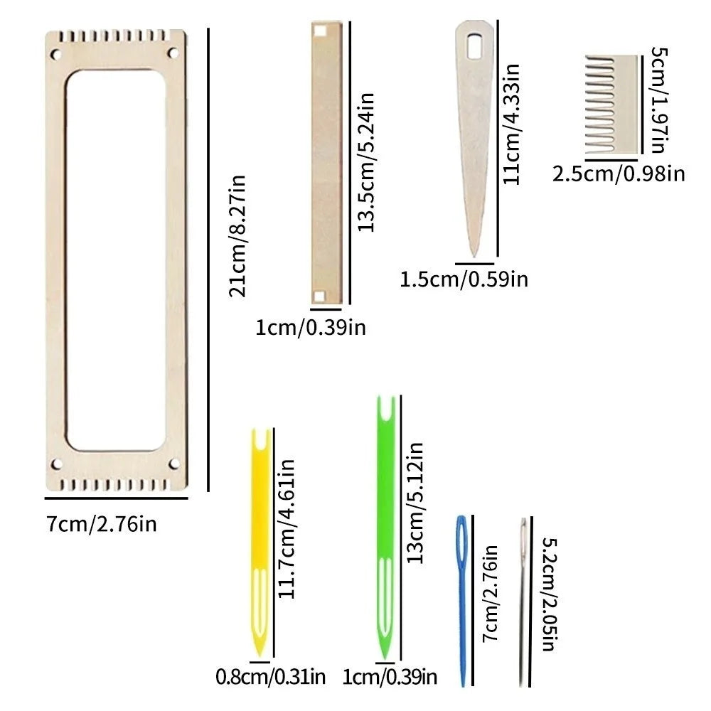 Wooden Mini Loom Kit – DIY Hand Weaving Frame for Yarn Crafts