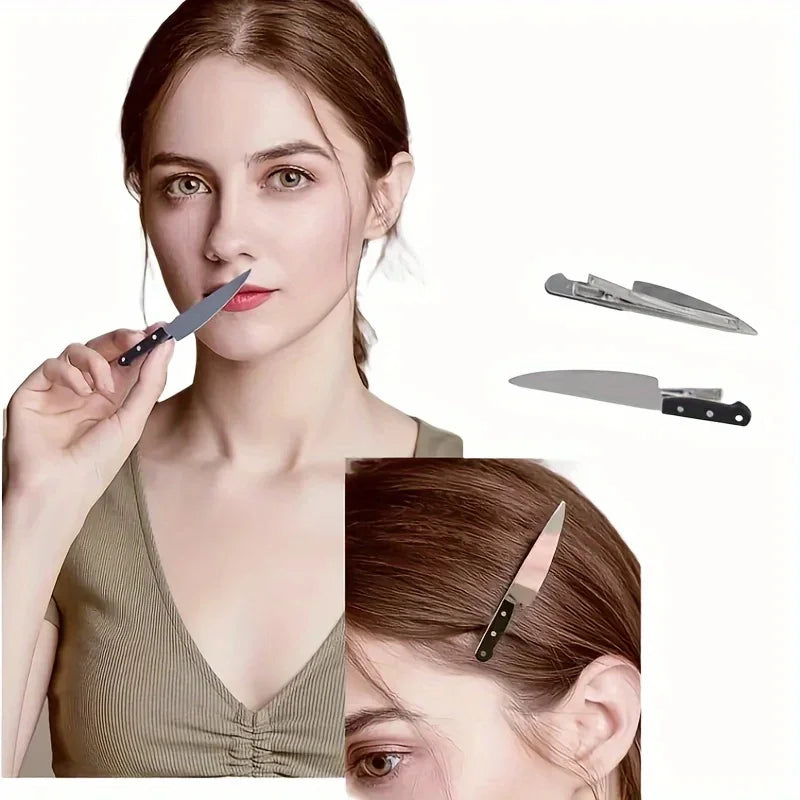 Knife-Shaped Barrettes – Stylish Bang Clips for Daily Use (2pcs) Peaceful Pleasures Health and Wellness