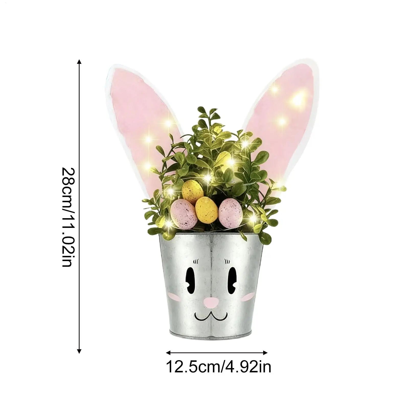 Funny Spring Decor with Lights Cute Easter Planter Pot Bunny Decor for Indoor Outdoor Home Living Room Bedroom Balcony Peaceful Pleasures Health and Wellness