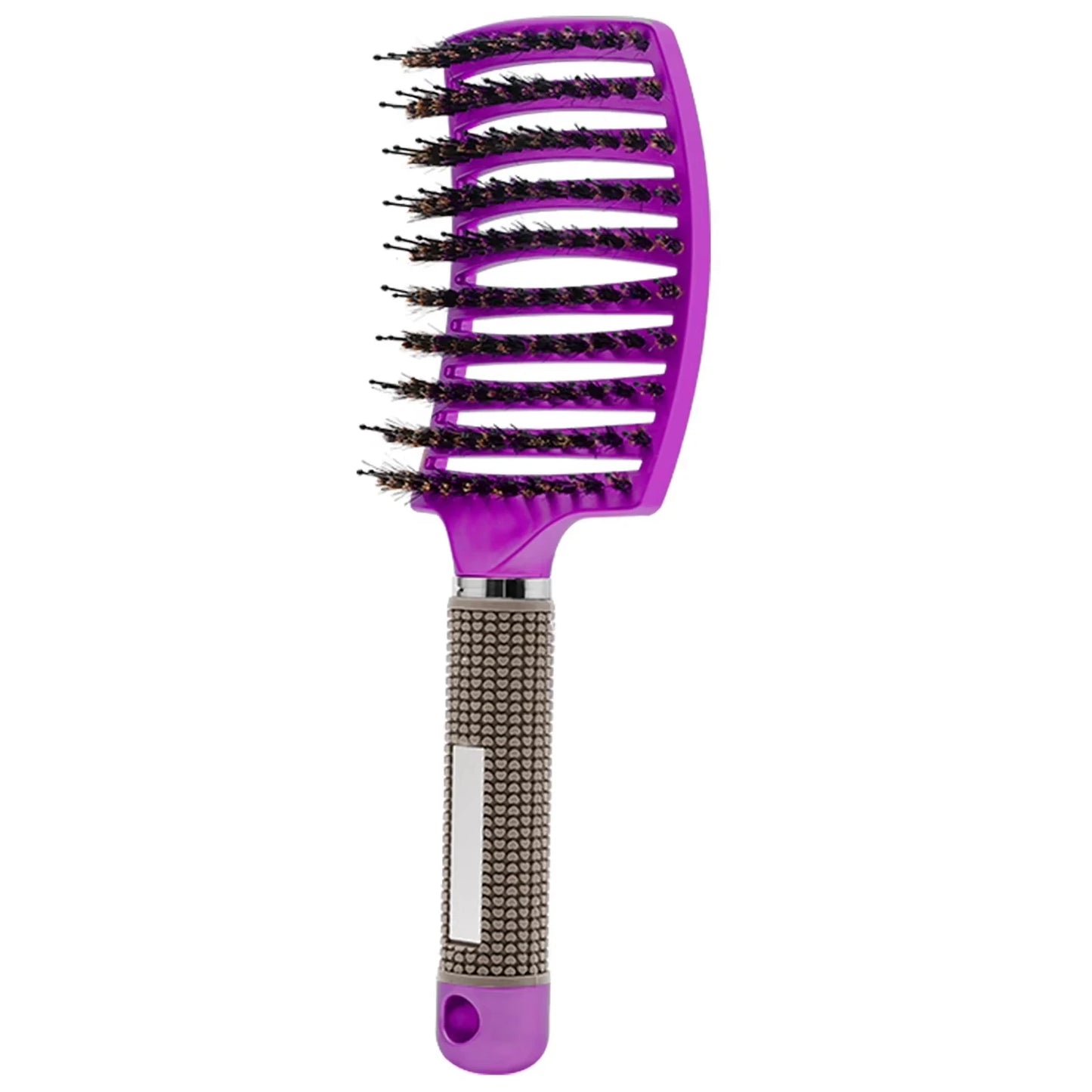 Women's Boar Bristle Hair Brush Scalp Massage Comb Wet Curly Detangle Nylon Hairdressing Styling Tool for Salon Hair Brush Peaceful Pleasures Health and Wellness SZ01-Purple