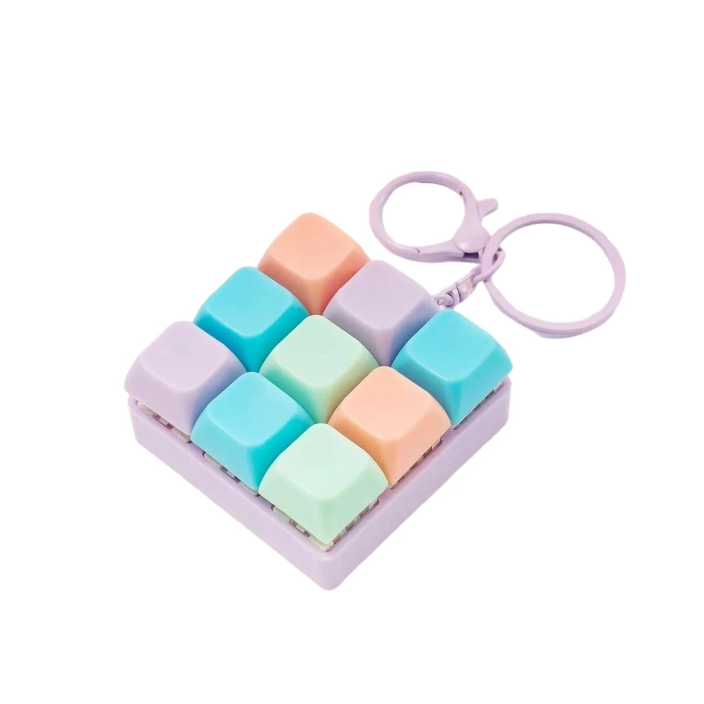 9-Key Fidget Keyboard Keychain Toy | Tactile Sensory Desk Toy Fidget Keychain Toy Peaceful Pleasures Health and Wellness C One Size