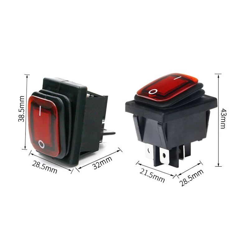 6-pin Electrical Equipment With 250V125VAC Power Switch KCD4 Waterproof Rocker Switch Peaceful Pleasures Health and Wellness
