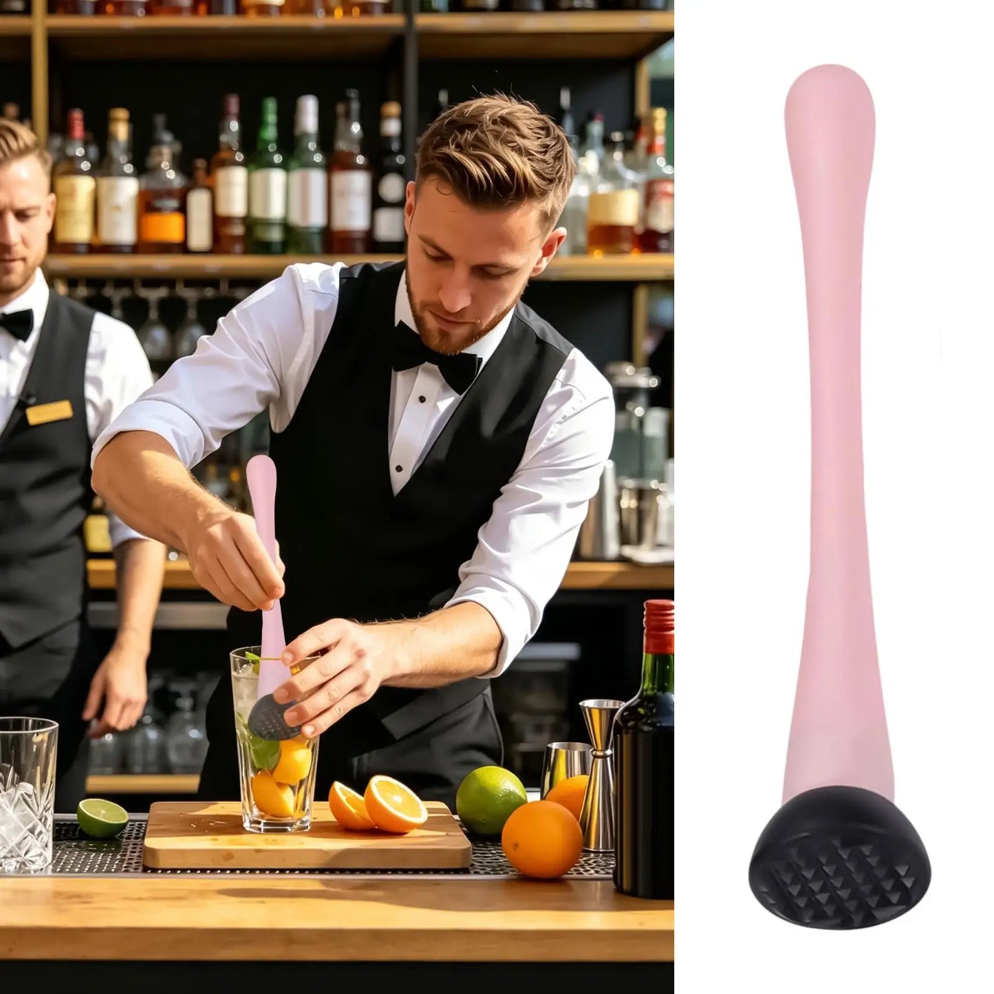 Cocktail Muddler Long Handle Fruit Smasher Bartender Tool
