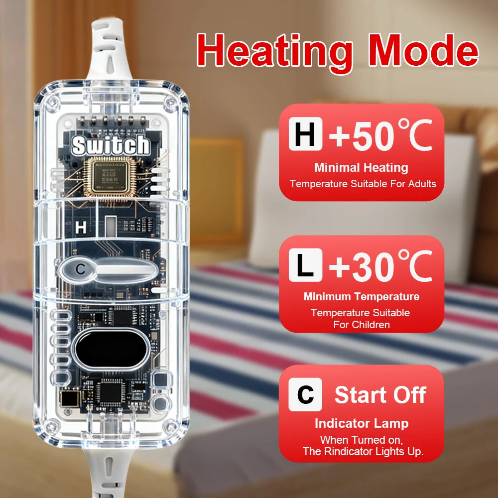 220V Electric Blanket Thicker Heater 70x150cm Thermal Mattres Heated Bed Warmer Electric Blanket Timer Heated Pad for Winter Pad Peaceful Pleasures Health and Wellness