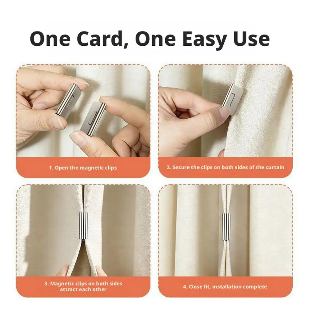6/10Pcs Strong Magnetic Curtain Clips for Prevent Light Leaking Keep Curtain Closed for Home Bedroom Office Curtain Draperies Peaceful Pleasures Health and Wellness