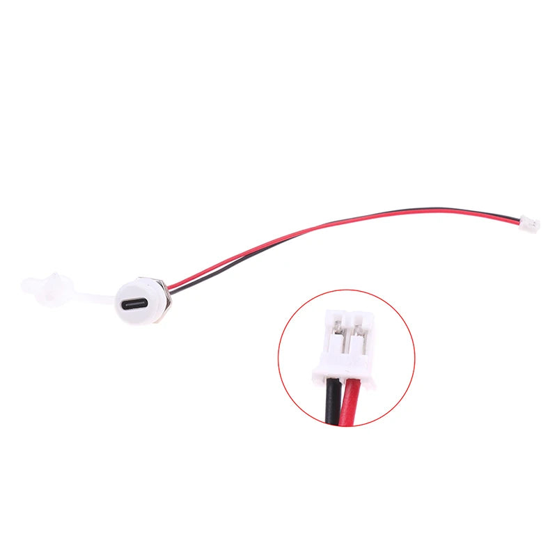 USB-C 2/4/5Pin High Current Charging Socket With PH2.0 Nut Snap Lock Plate USB Type-C Female Waterproof Female Connector Jack Peaceful Pleasures Health and Wellness 2Pin White