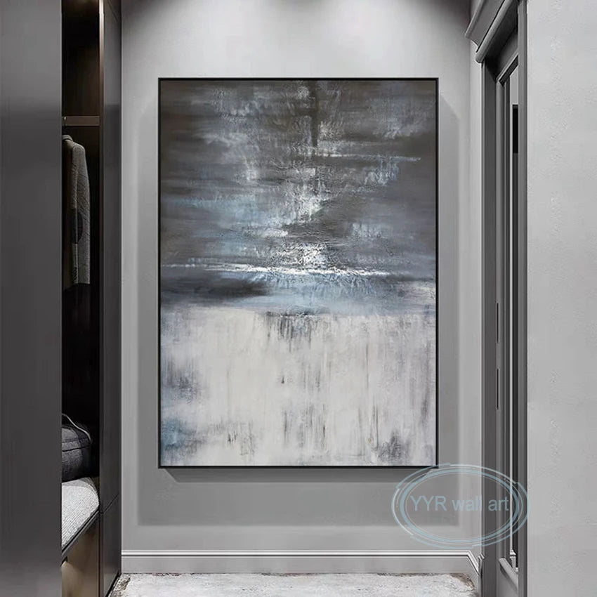 Nordic Pop Abstract Wall Art Canvas Large Poster Handmade Oil Painting Living Room Bedroom Porch Office Acrylic Decorative Mural Peaceful Pleasures Health and Wellness