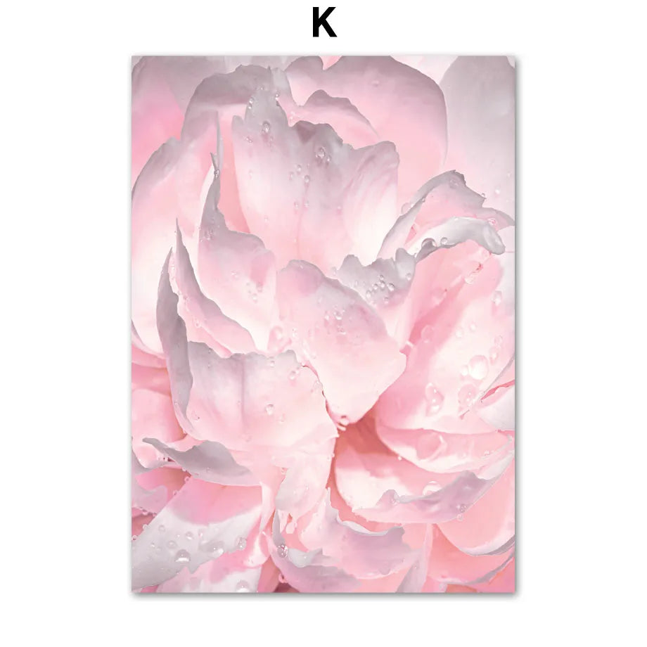 1pc frameless Canvas painting Spring Pink Rose Peony Sakura Dandelion Orchid Sparrow Car Garden Posters Flower Wall Art Canva Peaceful Pleasures Health and Wellness