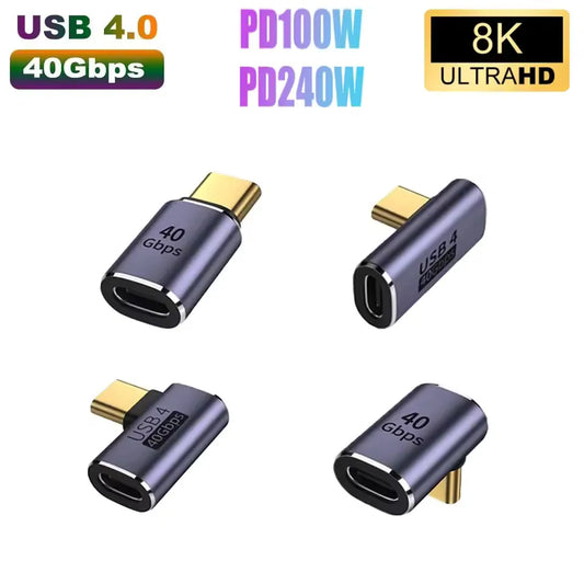 USB-C 90° Angle Adapter 40Gbps 240W Fast Charging – Mac & Tablet USB-C Angle Adapter Peaceful Pleasures Health and Wellness