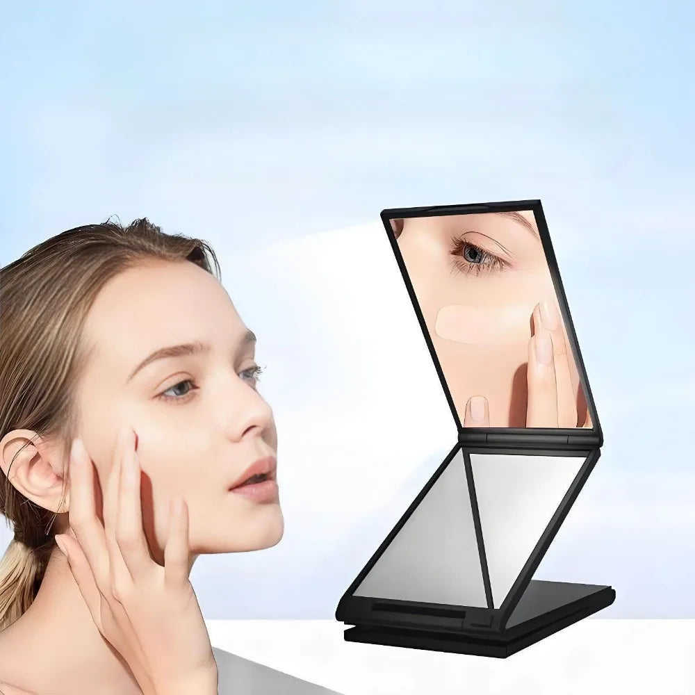 360° 4-Way Folding Mirror – Back Head & Travel Makeup Mirror
