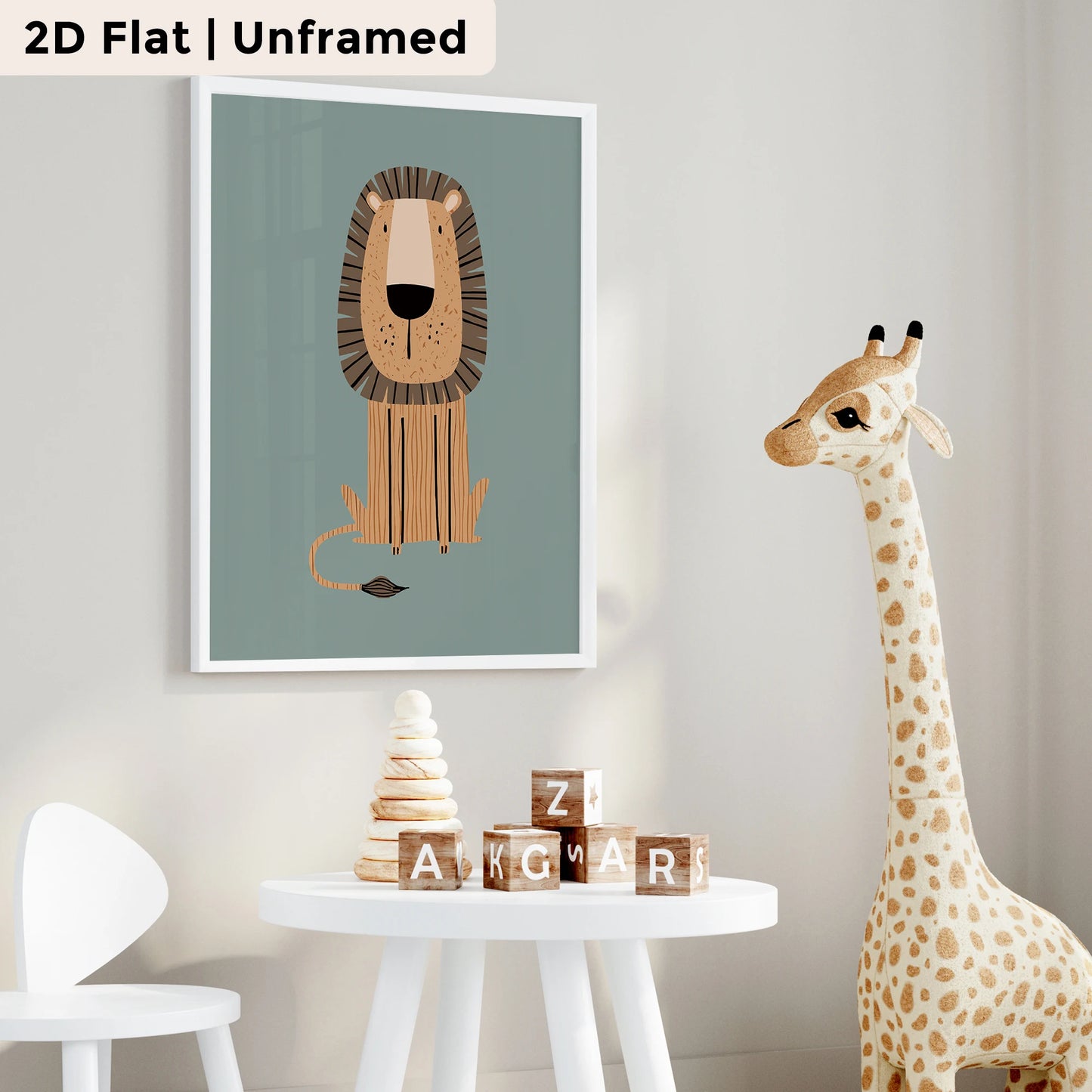 3-Piece Cartoon Lion & Ostrich Canvas Wall Art | Home Decor Canvas Wall Art Set Peaceful Pleasures Health and Wellness GP168-2 60x80cm Unframed