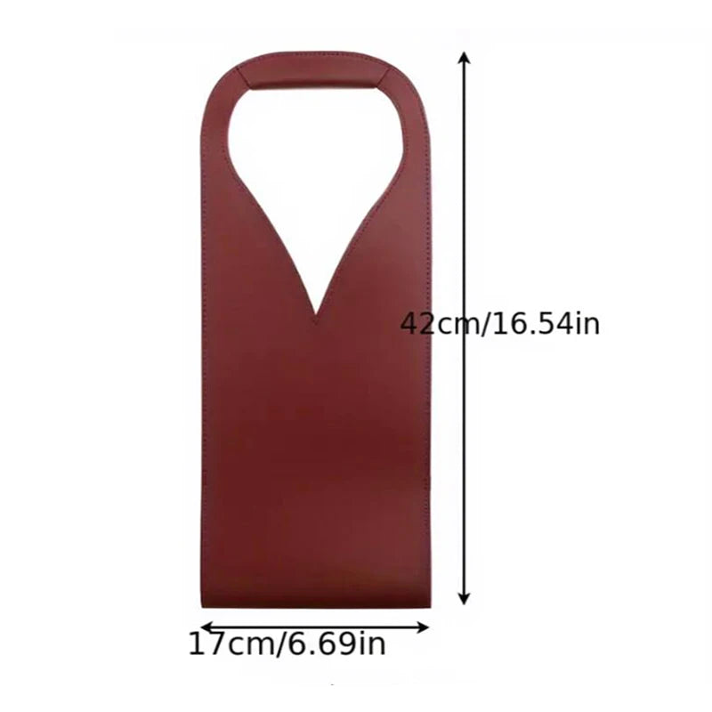 Reusable Leather Wine Gift Bag | Double Layer Bottle Tote Wine Gift Bag Peaceful Pleasures Health and Wellness