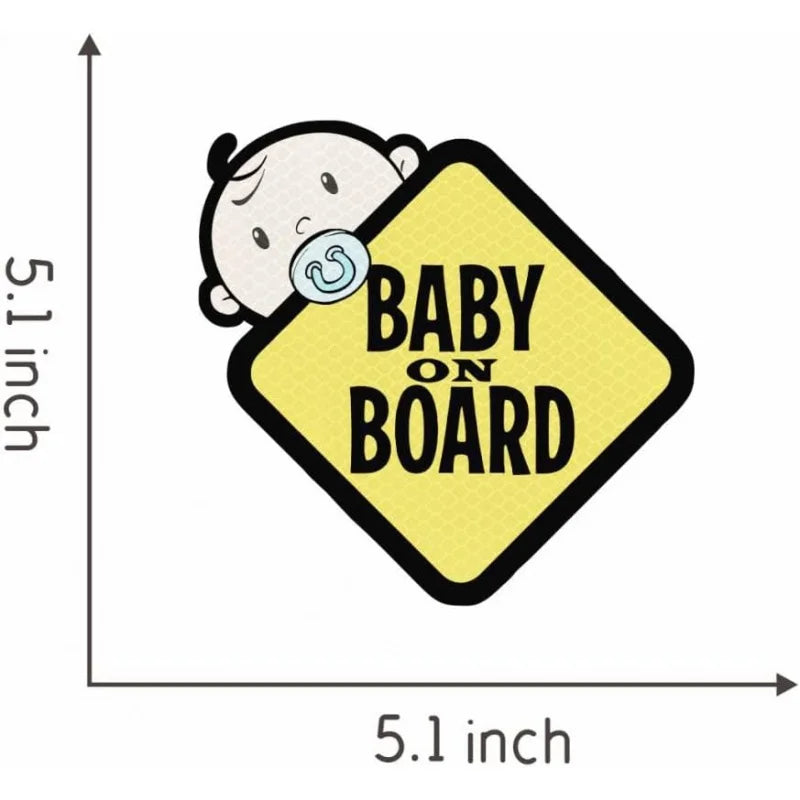 Baby on Board Reflective Waterproof Car Safety Sticker