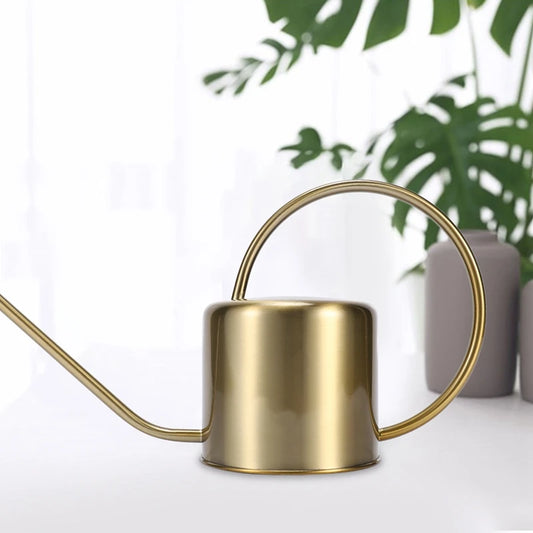 Golden Stainless Steel Watering Can 1300ml | Indoor & Outdoor Watering Can Peaceful Pleasures Health and Wellness gold