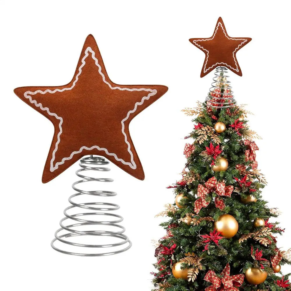 Felt Christmas Tree Topper Star & Snowflake Holiday Decor