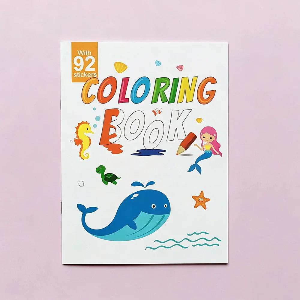 Cartoon Coloring Book Drawing Stickers Stress Relieving Picture Cute