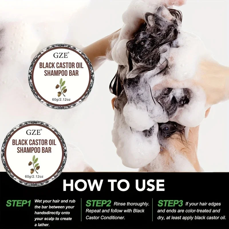 GZE Jamaica Black Castor Oil Shampoo & Conditioner Bar Set