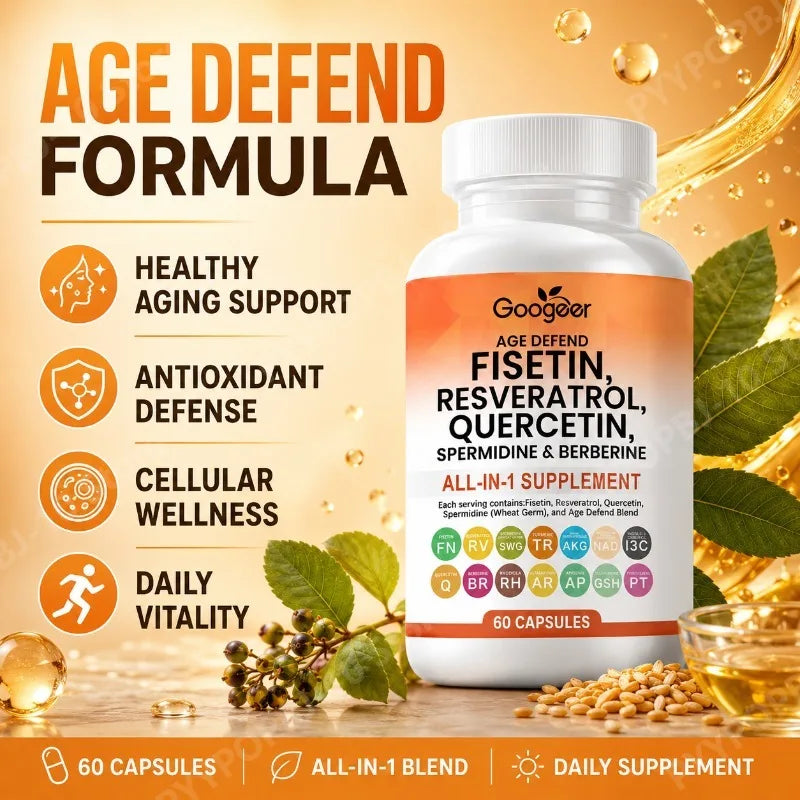 Daily Wellness Formula | Fisetin Resveratrol Quercetin Berberine 60 Caps