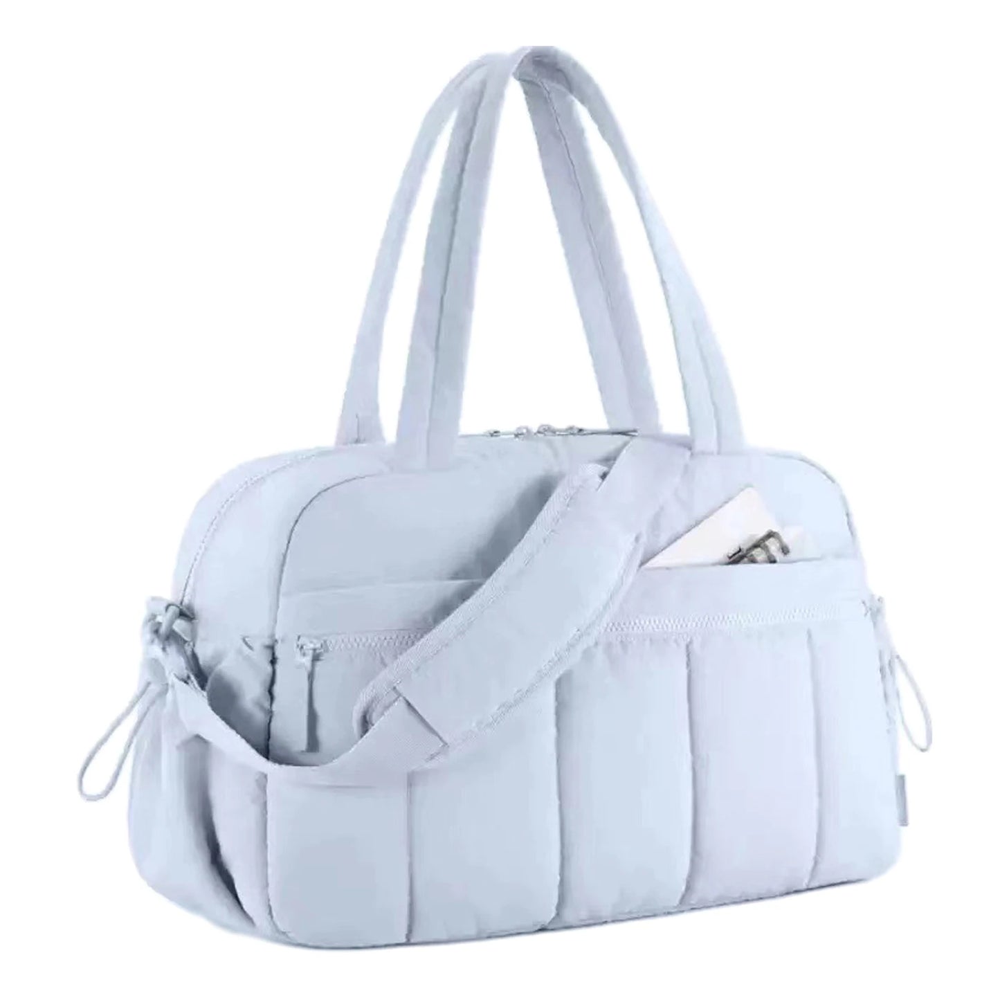 Travel Gym Bag Large Capacity with Separate Compartment Design for Short Trips Sports Outdoor Activities Peaceful Pleasures Health and Wellness Blue