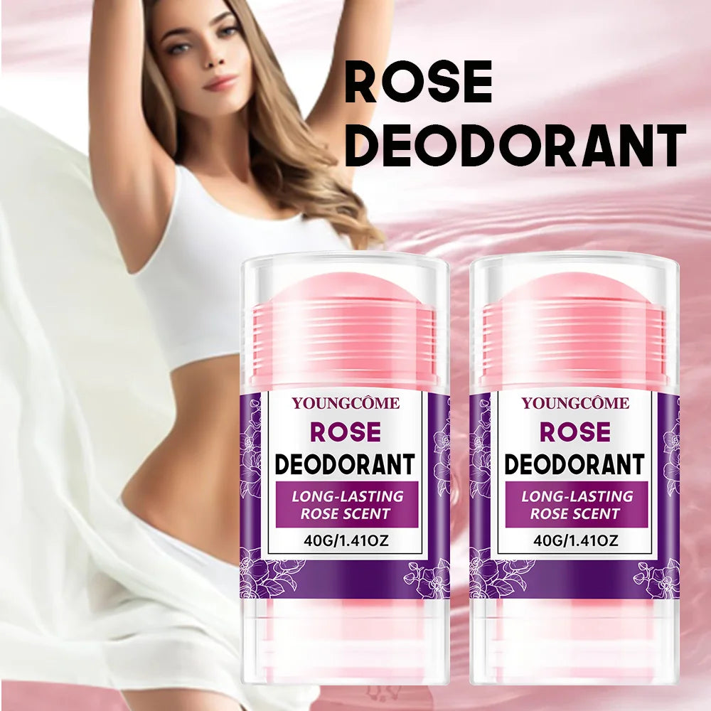 Rose Deodorant Stick Underarm Bad Smell Sweating Removal Armpit Refreshing Antiperspirant Lasting Aroma Deodorant Body Care Peaceful Pleasures Health and Wellness