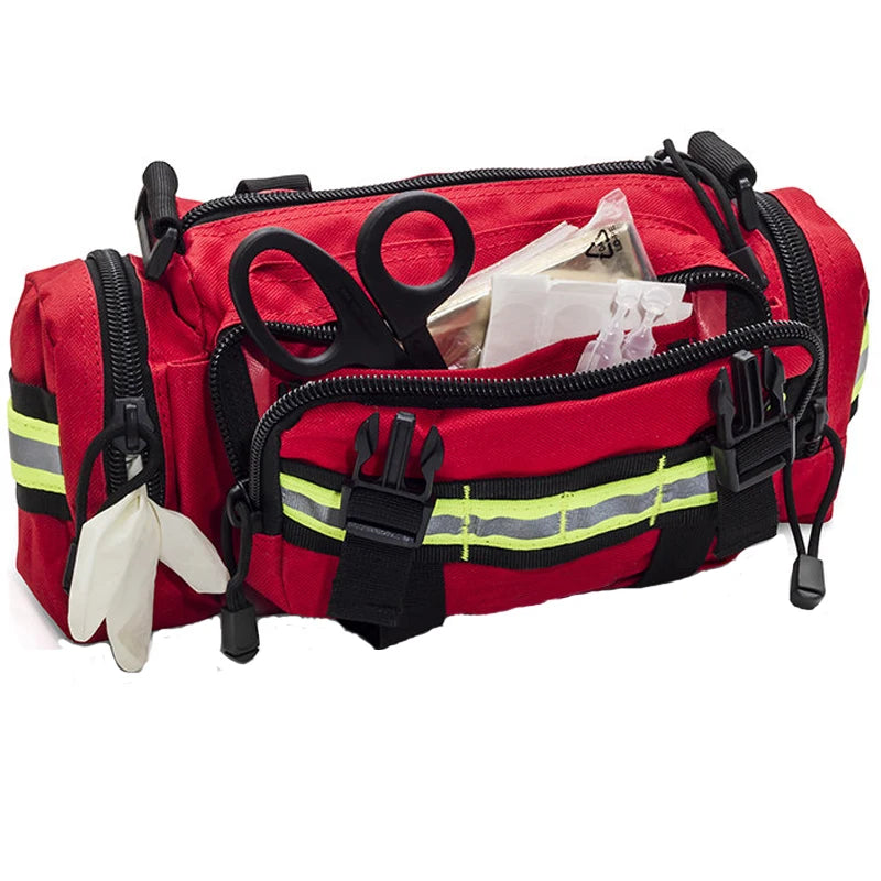 SAFETYMED First Responder Trauma First Aid Fanny Bag – Red