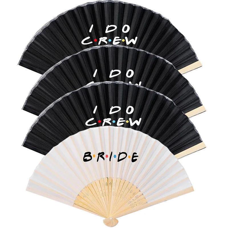 Bride & I Do Crew Bamboo Hand Fans | Bachelorette Party Gift Bachelorette Party Fan Peaceful Pleasures Health and Wellness set B