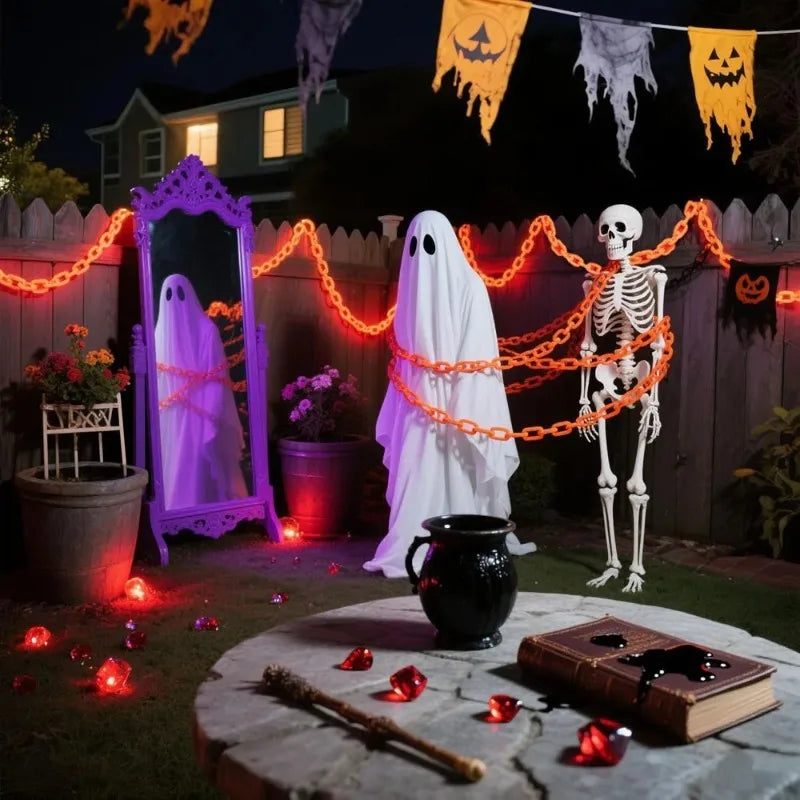 Halloween Ghost Lawn Light Chain | Garden Landscape Lamp Set