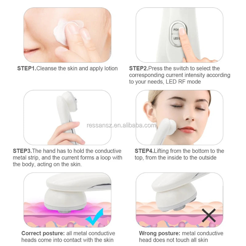 Promotion High Frequency Facial Beauty Machine 5 in 1 Facial Massager Microcurrent Rechargeable Facial Frequency Wand Peaceful Pleasures Health and Wellness