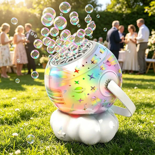 Rechargeable Automatic Bubble Machine LED Light Leak-proof 360 Maker Peaceful Pleasures Health and Wellness