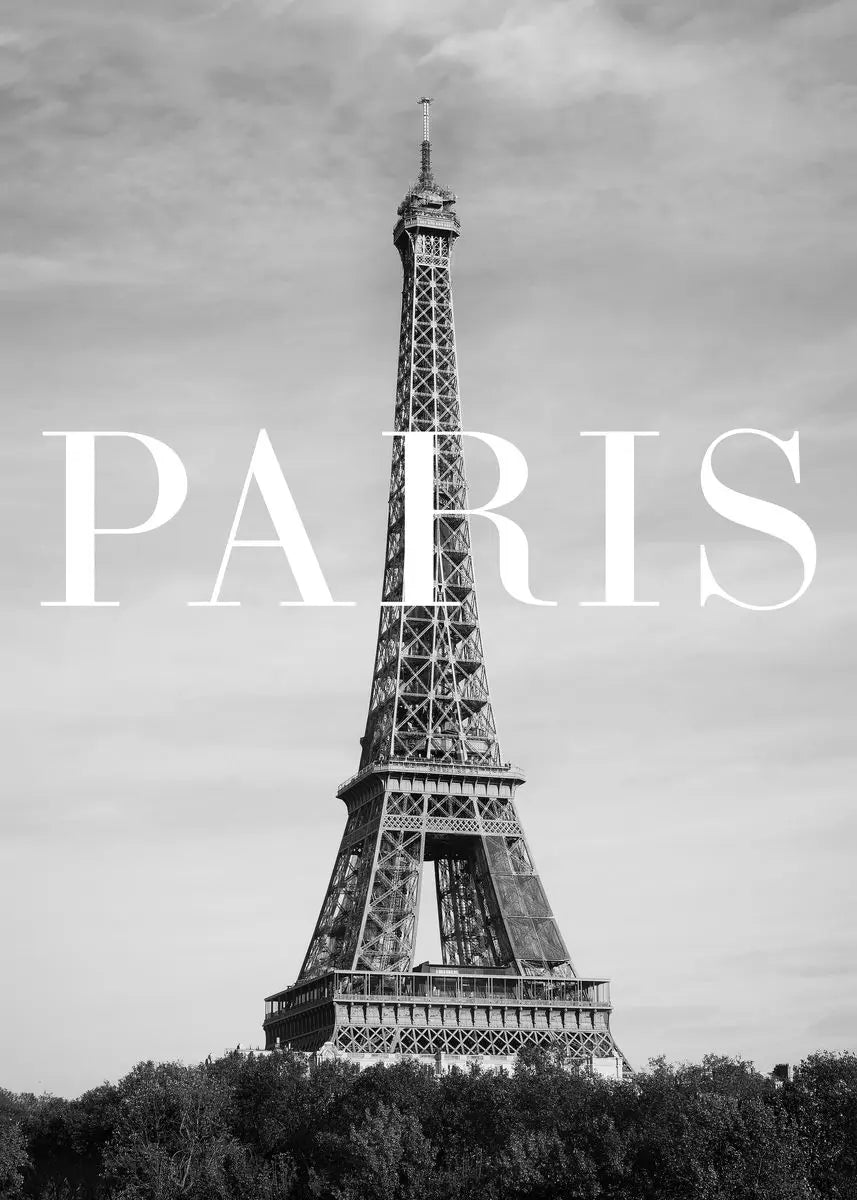 Eiffel Tower Black & White Canvas Wall Art | Paris Print