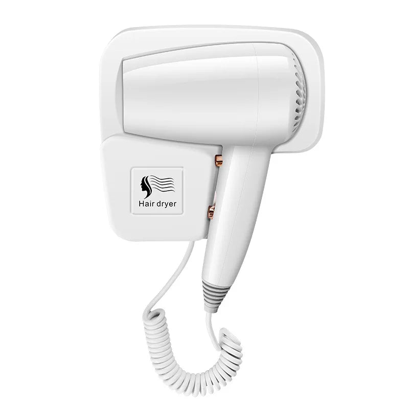 Non Perforated Wall Mounted Hair Dryer 1300W High-Power Fast Drying Negative Ion Hotel And Guesthouse Home Bathroom Hair Dryer Peaceful Pleasures Health and Wellness