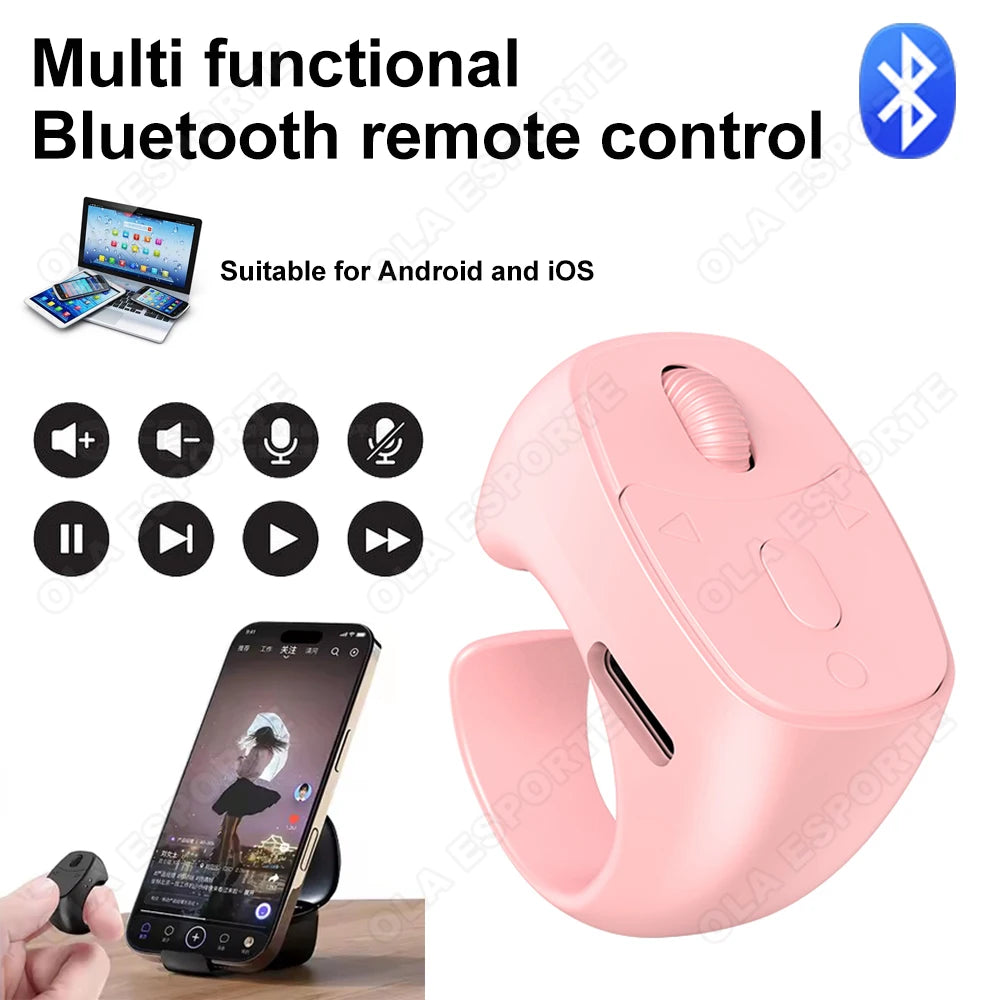 Bluetooth Finger Ring Remote – Scroll, Selfie & Page Turner