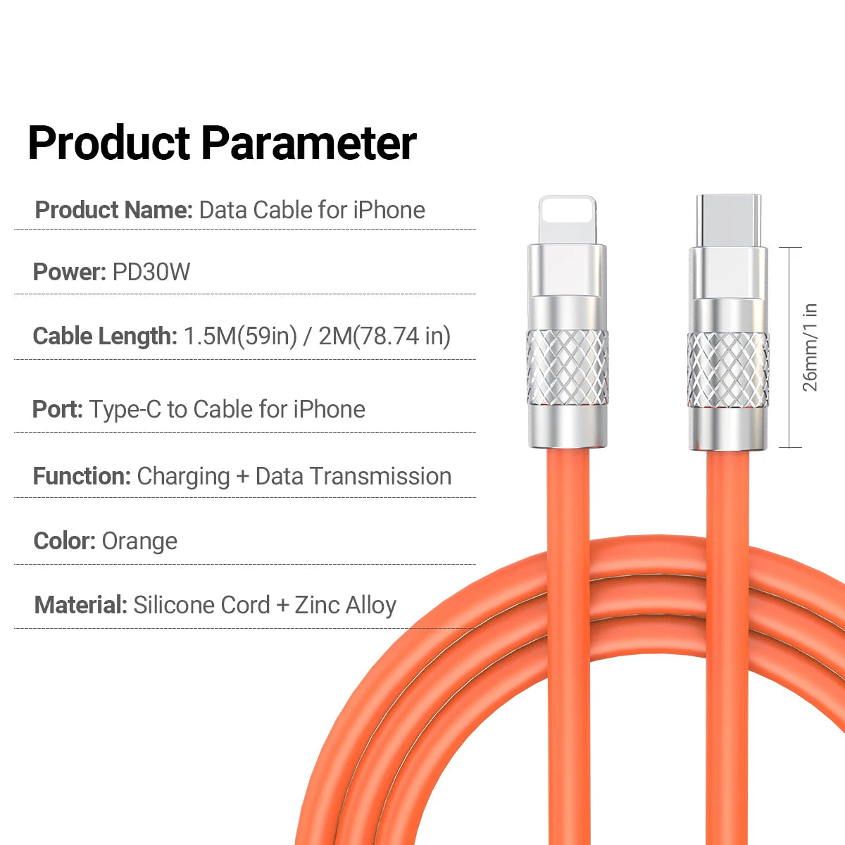 Gopala PD 30W USB-C Lightning Fast Charge Cable 1.5M/2M iPhone USB-C Lightning Cable Peaceful Pleasures Health and Wellness