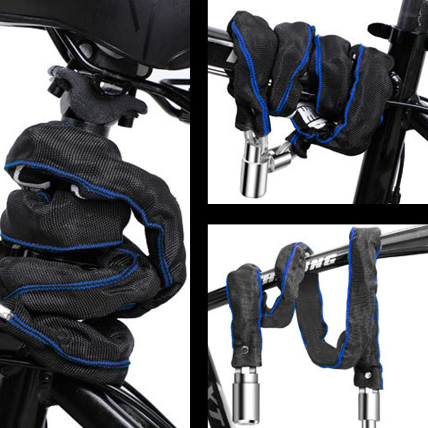 Anti-Theft Bike Chain Lock Universal Anti-Theft Long Bicycle Lock Chain for Motorcycle Door Gate Fence Peaceful Pleasures Health and Wellness