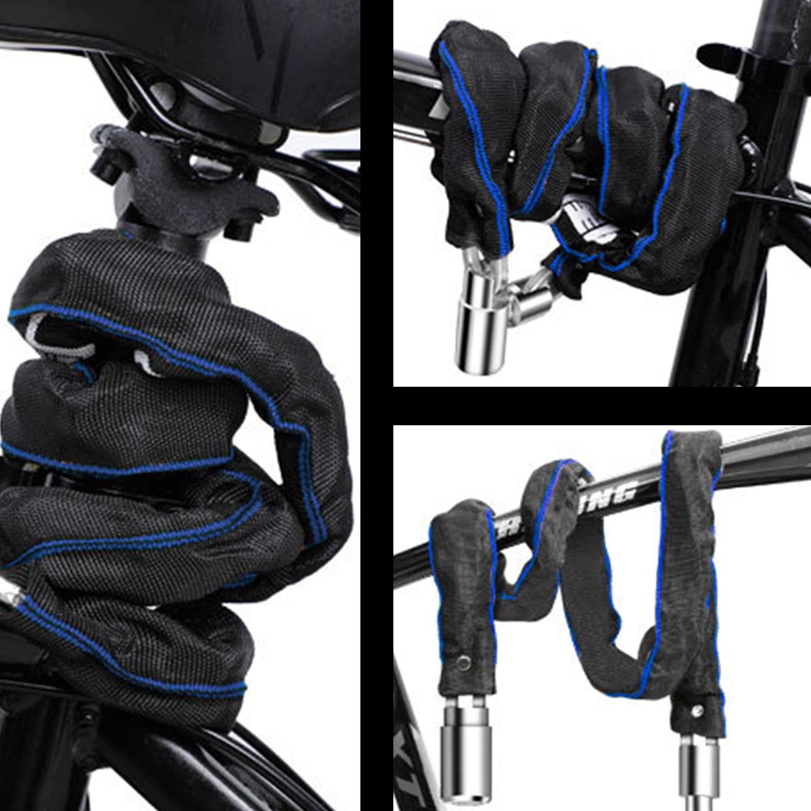 Anti-Theft Bike Chain Lock Universal Anti-Theft Long Bicycle Lock Chain for Motorcycle Door Gate Fence Peaceful Pleasures Health and Wellness